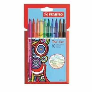 Stabilo flamastry dwustronne Trio, 10 kolorów - Flamastry - miniaturka - grafika 2