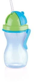 Tescoma Butelka dziecięca ze słomką BAMBINI 300 ml, zielony, niebieski 668172-54 - Shakery i bidony sportowe - miniaturka - grafika 2