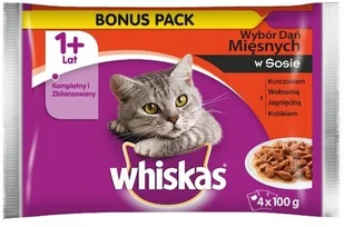 Whiskas Mięsne Dania w sosie - Saszetka 4x100g - Mokra karma dla kotów - miniaturka - grafika 3