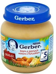 Gerber OBIADEK KREM Z JASNYCH WARZYW Z KURCZAKIEM PO 5 MIESIĄCU 125 G - Dania dla dzieci - miniaturka - grafika 2
