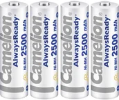 Akcesoria i części modelarskie - Camelion Akumulator AA/R06/Mignon Camelion 17423406 NiMH 2500 mAh 1.2 V 4 szt - miniaturka - grafika 1