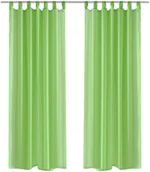 Zasłony - vidaXL Zasłona na szelkach, prześwitująca, zielona, 140x175 cm, 2 sztuki - miniaturka - grafika 1