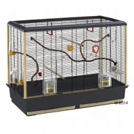 Klatki i wyposażenie dla ptaków - Ferplast Klatka Dla Papużek Falistych Ferplast Piano 6 - Szaro- Czarna - miniaturka - grafika 1