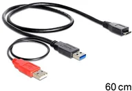 Kable USB - Delock Kabel USB 3.0-A Stecker auf USB 3.0-micro B Stecker/USB 2.0-A Stecker (82909) - miniaturka - grafika 1