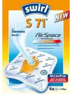 Swirl S 71 Airspace Micropor Plus Worki Do Odkurzacza Siemens I Bosh z Filtrem Antyalergicznym, 4 Sztuki, Biały 203709 - Worki do odkurzaczy Swirl S 71 Airspace Micropor Plus Worki Do Odkurzacza Siemens I Bosh z Filtrem Antyalergicznym, 4 Sztuki, Biały 203709 - Worki do odkurzaczy - miniaturka - grafika 2