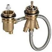 Stelaże i zestawy podtynkowe do WC - Hansgrohe zestaw podstawowy termostatu 2-otworowego na brzeg wanny 13550180 - miniaturka - grafika 1