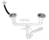 Syfony - McAlpine DWUKOMOROWY SYFON Z PRZELEWEM - miniaturka - grafika 1