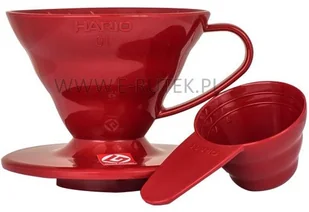Hario plastikowy Drip V60-01 Czerwony VD-01R - Pozostałe akcesoria kuchenne - miniaturka - grafika 2