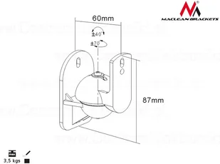 MACLEAN Uchwyt głośnikowy do kolumn MC-526 komplet 2 szt 3,5kg - Głośniki - stojaki i akcesoria - miniaturka - grafika 9