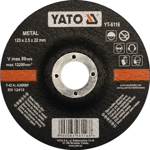 Yato Tarcza do cięcia metalu, wypukła 125x2,5x22 mm YT-6116 - Tarcze do pił - miniaturka - grafika 3