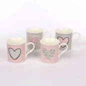 Kubki - Altom KUBEK PROSTY 300ML SERDUSZKA MIX 4 DEKORACJI 0101003784 - miniaturka - grafika 1