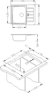 Alveus MONARCH LINE 60 stal ANTRACYT 1078537 - Zlewozmywaki - miniaturka - grafika 2