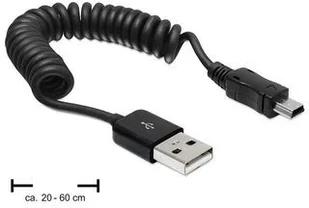 Delock Kabel USB AM-USB Mini Spirala 20-60cm AKDEKKU0001 - Kable USB - miniaturka - grafika 3