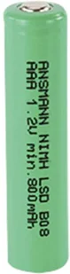Ansmann Micro (AAA) akumulator dodatkowy akumulator niklowo-metalowo-wodorkowy LSD Flat Top HR03 800 mAh 1.2 V 1 szt. - Ładowarki i akumulatory - miniaturka - grafika 2