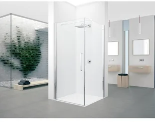 Novellini Young 2.0 F Ścianka prysznicowa boczna 97-99x200 cm, profile chrom szkło przezroczyste Y2FG97-1K - Ścianki i drzwi prysznicowe - miniaturka - grafika 2