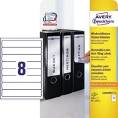 Etykiety do drukarek - Avery Zweckform Etykiety ZWECKFORM Na Segregatory Usuwalne 34x192mm 20 ark - miniaturka - grafika 1