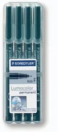Foliopisy - Staedtler 318-9WP8HZ Lumocolor foliopisy permanentne, 4 szt. w opakowaniu z podpórką), czarny 318-9WP4HZ - miniaturka - grafika 1