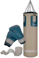 Worki treningowe - ScSPORTS DG04 zestaw bokserski dla dorosłych: worek bokserski z wypełnieniem, rękawice, bandaże ochronne, worek z wypełnieniem, 25 kg, 80 cm, sztuczna skóra, łańcuch stalowy 10000273 - miniaturka - grafika 1