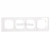 Klawisze i ramki - Karlik Ramka 4-krotna efekt szkła biała/biały 0-0-DRS-4 - miniaturka - grafika 1