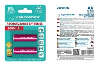Esperanza 2000mAh 2 szt AA Czerwone EZA103R (EZA103R) - Ładowarki i akumulatory - miniaturka - grafika 2