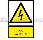 Tablice BHP - ERGOM Naklejka TZO 52*74 "Pod napięciem" E04TZ-01010101200 - miniaturka - grafika 1