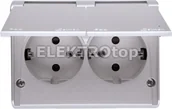 Gniazdka elektryczne - Kontakt Simon EGSZ2NZB/43 Gniazdo podwójne Schuko natynkowe bryzgoszczelne IP44 - miniaturka - grafika 1