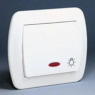 Wyłączniki światła i elektryczne - Kontakt Simon - Akord - Łącznik Pojedynczy (światło) z ramką podświetlany biały - miniaturka - grafika 1