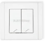 Wyłączniki światła i elektryczne - Karlik Łącznik Podwójny schodowy biały FWP-33 - miniaturka - grafika 1