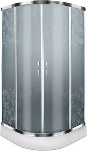 Durasan Parma Flower Dark NK 90 90x90 szkło ciemne wzór kwiaty + brodzik + syfon - Kabiny prysznicowe Durasan Parma Flower Dark NK 90 90x90 szkło ciemne wzór kwiaty + brodzik + syfon - Kabiny prysznicowe - miniaturka - grafika 1