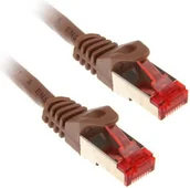 Kable światłowodowe - InLine  10m Cat.6 Kabel sieciowy 1000 Mbit RJ45 - brązowy 76400R - miniaturka - grafika 1