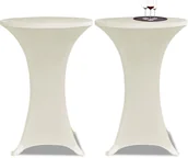 Obrusy i serwetki - vidaXL vidaXL Obrus na st$27 barowy O 80 cm kremowy rozci$28gany 2 szt - miniaturka - grafika 1