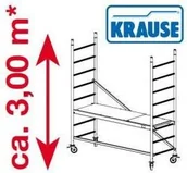 Rusztowania - Krause Rusztowanie jezdne, aluminiowe ProTec 3m robocza - miniaturka - grafika 1