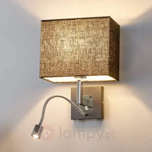 Lampenwelt Czarna materiałowa lampa ścienna REBEKKA - Lampy ścienne - miniaturka - grafika 6