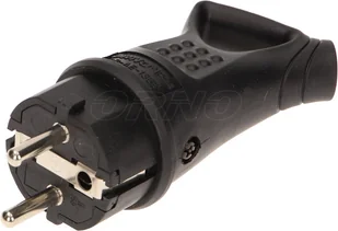 Orno Wtyczka gumowa prosta IP44 z uziemnieniem czarna OR-AE-1369 - Kostki, złączki, wtyczki - miniaturka - grafika 3