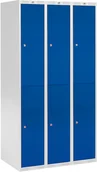 Szafki biurowe - AJ Szafki osobiste 3 sekcje po 2 skrytki w pionie Kolor drzwi: Niebieski 323972 - miniaturka - grafika 1