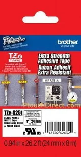 Brother TZ-S211 6mm Taśma Laminowana z ekstra mocnym klejem, czarny nadruk/białe - Etykiety do drukarek - miniaturka - grafika 11