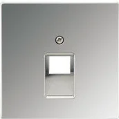Wyłączniki światła i elektryczne - Jung Pytka centralna RJ11/RJ45 1-krotna - LS Metal Finish Chrome - miniaturka - grafika 1