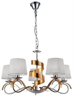 Candellux DENIS Lampa wisząca Żyrandol Chrom/złoty 5x40W E14 35-23445 - Lampy sufitowe - miniaturka - grafika 3