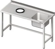 Stoły gastronomiczne - Stalgast Stół ze zlewem (P) i otworem na odpadki 1100x700x850 mm 980937110 - miniaturka - grafika 1