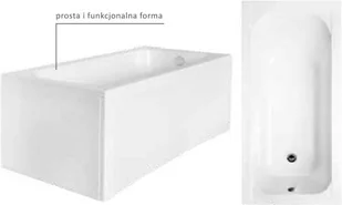 PMD Piramida Continea 140x70 biała WAC-140-PK - Wanny - miniaturka - grafika 2