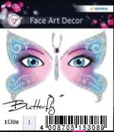 Przybory szkolne - NAKLEJKI DO ZDOBIENIA TWARZY MOTYL 15308 - miniaturka - grafika 1