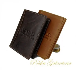 Wild portfel męski Skórzany Skóra Licowa Duży Pionowy bez Zapięcia De Luxe Surow - Portfele Wild portfel męski Skórzany Skóra Licowa Duży Pionowy bez Zapięcia De Luxe Surow - Portfele - miniaturka - grafika 1