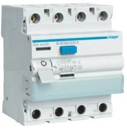 LEGRAND różnicowoprądowy krótkozwłoczny CDH440J 40A 30mA A 4pol Hager CDH440J - Bezpieczniki elektryczne LEGRAND różnicowoprądowy krótkozwłoczny CDH440J 40A 30mA A 4pol Hager CDH440J - Bezpieczniki elektryczne - miniaturka - grafika 1