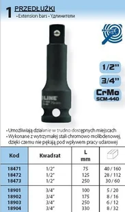Proline Przedłużka udarowa CrMo 1/2 cala 250mm 18473 PX18473 - Nasadki do elektronarzędzi - miniaturka - grafika 2