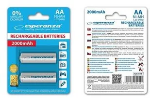 Esperanza 2000mAh 2 szt AA Białe EZA103W (EZA103W) - Ładowarki i akumulatory - miniaturka - grafika 3