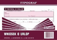 Druki akcydensowe - Typograf Wniosek o urlop A6 02030 - miniaturka - grafika 1