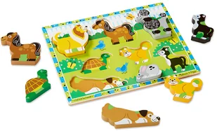 Melissa & Doug Drewniane Puzzle Zwierzęta Pupile Klocki Melissa - Puzzle - miniaturka - grafika 2