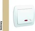 Wyłączniki światła i elektryczne - Kontakt Simon Wyłącznik ścienny Akord schodowy z podśw. AW6L/12 beżowy - miniaturka - grafika 1