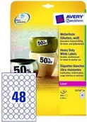 Etykiety do drukarek - Avery Zweckform Etykiety Heavy Duty; A4 20/op., śr. 30mm, białe, poliestro - miniaturka - grafika 1