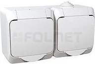 Gniazdka elektryczne - Schneider Electric Gniazdo Podwójne 2x2P+PE IP44 - Schneider, Cedar Plus WDE0006 - miniaturka - grafika 1